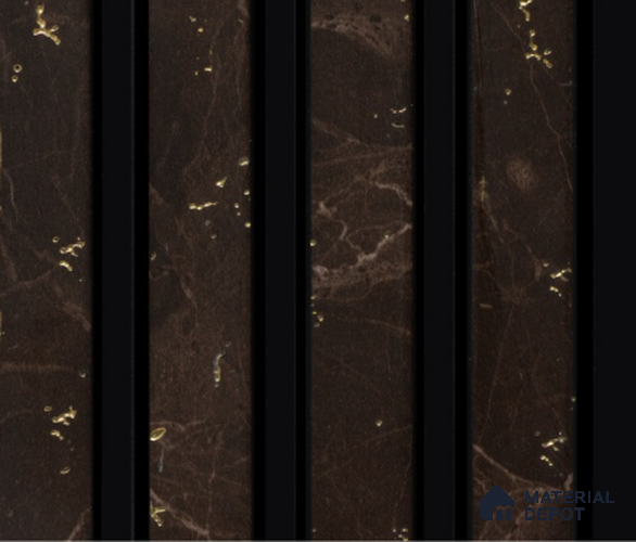 Brown Wooden Louver PN 00174 8 ft x 5 inch Charcoal Panel - 12 mm | Suitable for Feature Wall, TV Unit & Living Room | Width is Subjected to 5% Variation