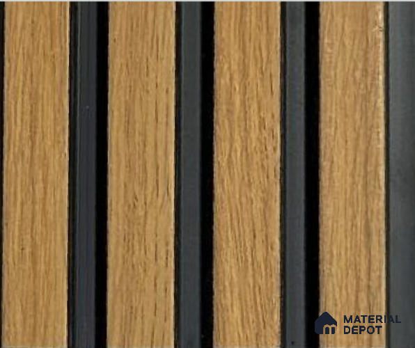 Brown Wooden Louver PN 00176 8 ft x 5 inch Charcoal Panel - 12 mm | Suitable for Feature Wall, TV Unit & Living Room | Width is Subjected to 5% Variation