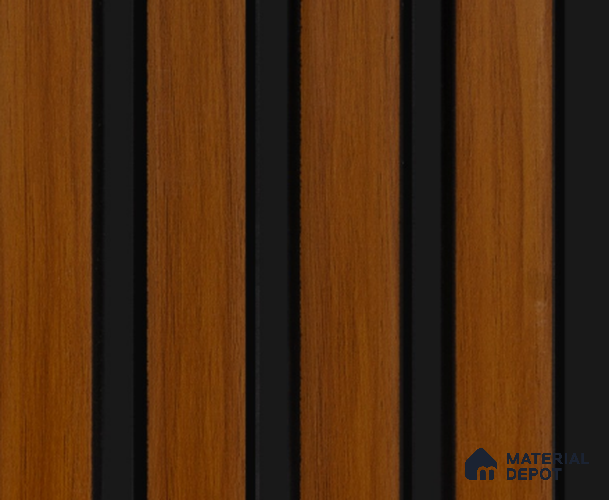 Brown Wooden Louver PN 00177 8 ft x 5 inch Charcoal Panel - 12 mm | Suitable for Feature Wall, TV Unit & Living Room | Width is Subjected to 5% Variation