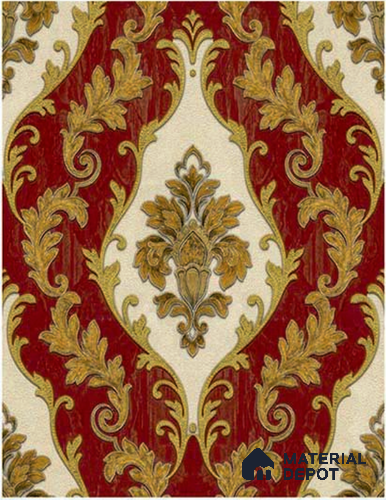 RT5500-54 | 10 Meter x 21 Inches Damask look Wallpaper - 57.41 Sq. Ft.