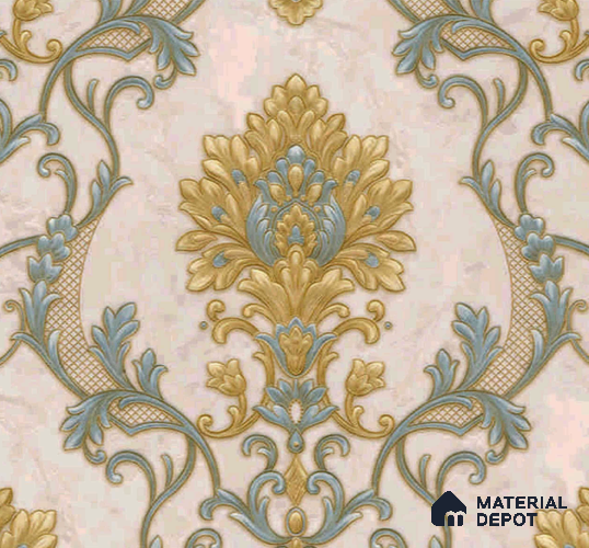 WP401-17 | 9.5 Meter x 21 Inches Damask look Wallpaper - 54.54 Sq. Ft.