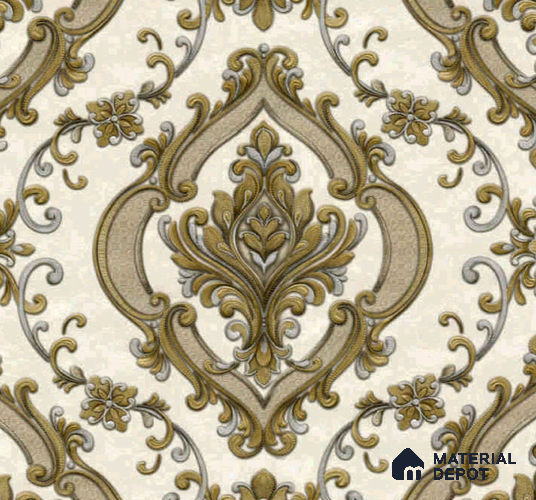WP401-4 | 9.5 Meter x 21 Inches Damask look Wallpaper - 54.54 Sq. Ft.