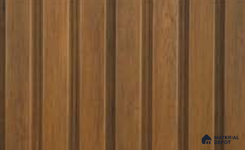 Mahogany 10 ft x 1 ft (3060x300 mm) Louvers2 Design Interior & Exterior Wall & Ceiling Panel - 14 mm