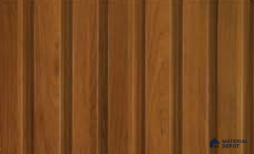 Oak Wood Ocre 10 ft x 0.86 ft (3060x265 mm) Louvers Design Interior & Exterior Wall & Ceiling Panel - 14 mm | Suitable for Balcony, Facade & Open Area | Width is Subjected to 5% Variation