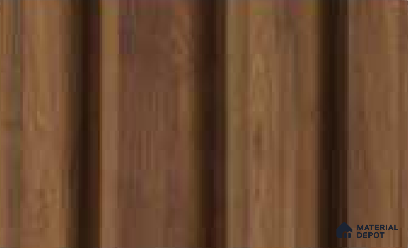 Oak Wood Ocre 10 ft x 0.89 ft (3060x270 mm) Wave Design Interior & Exterior Wall & Ceiling Panel - 16 mm | Suitable for Balcony, Facade & Open Area | Width is Subjected to 5% Variation