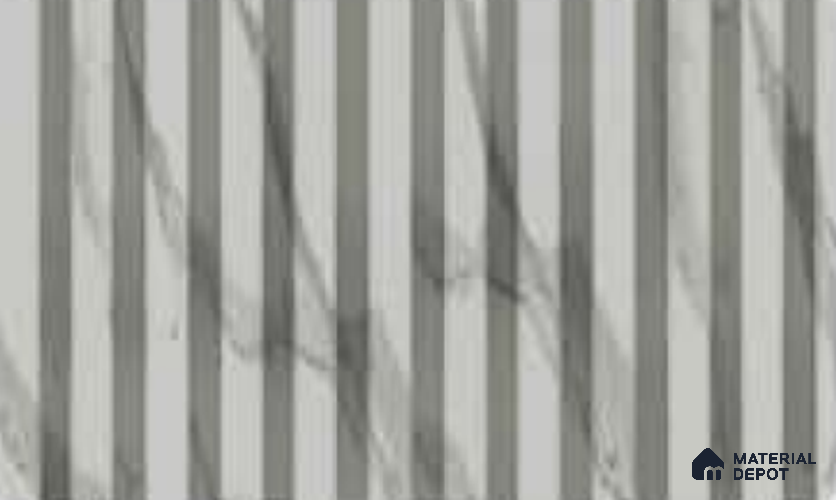 Statuario 10 ft x 0.5 ft (3060x150 mm) Linea Design Interior & Exterior Wall & Ceiling Panel - 15 mm | Suitable for Balcony, Facade & Open Area | Width is Subjected to 5% Variation