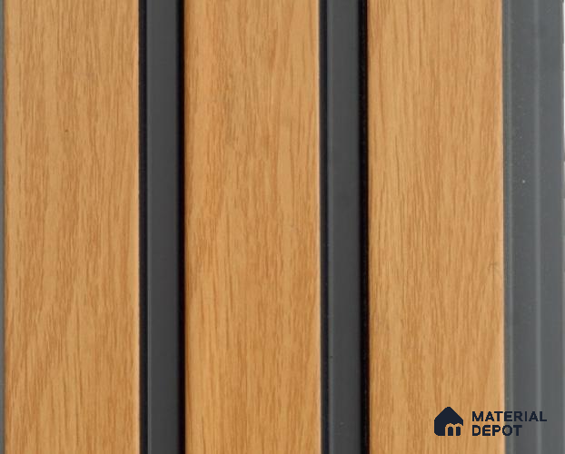 Brown Wooden Louver PN 01539 8 ft x 4.9 inch Charcoal Panel - mm | Suitable for Feature Wall, TV Unit & Living Room | Width is Subjected to 5% Variation