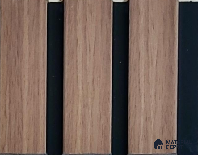 Brown Wooden Louver PN 00561 8 ft x 4.9 inch Charcoal Panel - mm | Suitable for Feature Wall, TV Unit & Living Room | Width is Subjected to 5% Variation