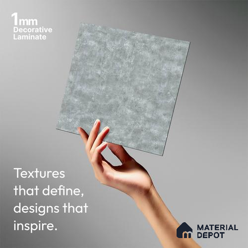 Grey Marble Look LM 02821 Sure Gravel 8 ft x 4 ft Fine Sand Stone Finish Decorative Laminate - 1 mm | Suitable for TV Unit, Wardrobe, Kitchen Cabinets
