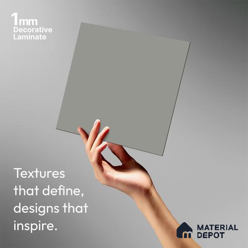 Textured Solid Look LM 02825 Light Grey 8 ft x 4 ft Stone Finish Decorative Laminate - 1 mm | Suitable for TV Unit, Wardrobe, Kitchen Cabinets