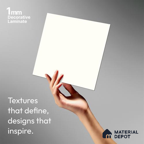 Textured Solid Look LM 02826 Egg White 8 ft x 4 ft Stone Finish Decorative Laminate - 1 mm | Suitable for TV Unit, Wardrobe, Kitchen Cabinets