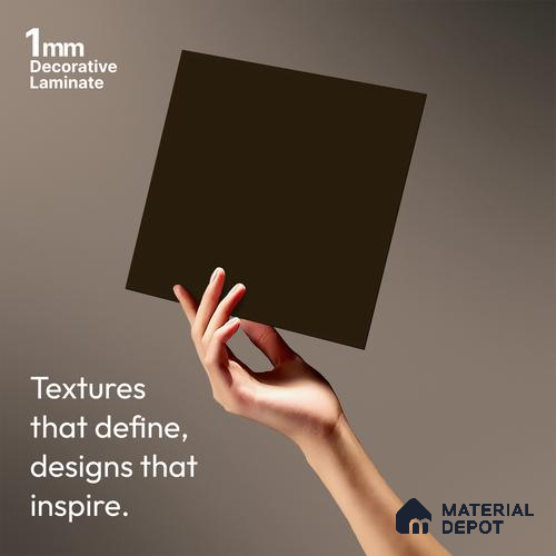 Textured Solid Look LM 02833 Coffee 8 ft x 4 ft Capella Finish Decorative Laminate - 1 mm | Suitable for TV Unit, Wardrobe, Kitchen Cabinets