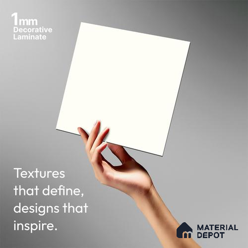 Textured Solid Look LM 02834 Egg White 8 ft x 4 ft Capella Finish Decorative Laminate - 1 mm | Suitable for TV Unit, Wardrobe, Kitchen Cabinets