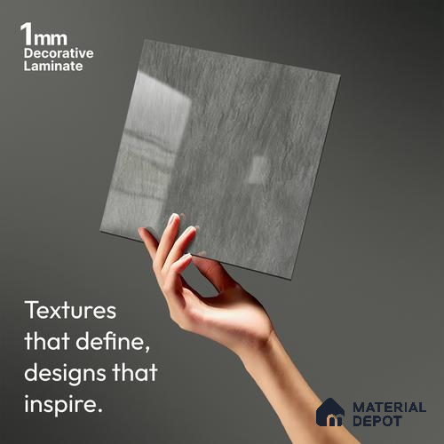 Stone Look LM 01702 Glossy Carrara 8 ft x 4 ft High Gloss Finish Decorative Laminate - 1 mm | Suitable for TV Unit, Wardrobe, Kitchen Cabinets