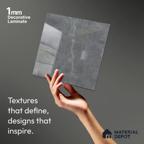Marble Look LM 01705 Dense Emperador 8 ft x 4 ft High Gloss Finish Decorative Laminate - 1 mm | Suitable for TV Unit, Wardrobe, Kitchen Cabinets