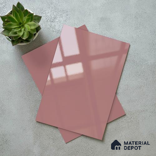 Solid Colors Look LM 01731 Rose Wood Rosewood Pink 8 ft x 4 ft High Gloss Finish Decorative Laminate - 1 mm | Suitable for Living Room, Kitchen, Office
