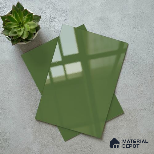 Solid Colors Look LM 01733 Parrot Green 8 ft x 4 ft High Gloss Finish Decorative Laminate - 1 mm | Suitable for Living Room, Kitchen, Office