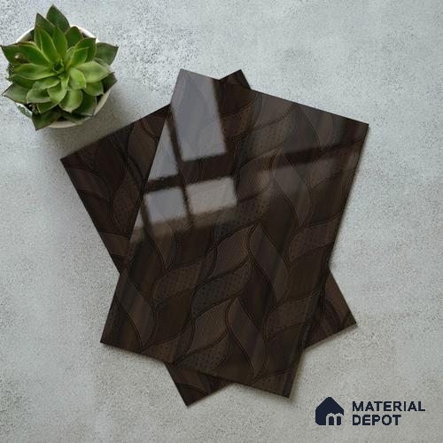 Brown Marble Look LM 02924 Smoke Walnut 8 ft x 4 ft Leaf Art Finish Decorative Laminate - 1 mm | Suitable for TV Unit, Wardrobe, Kitchen Cabinets