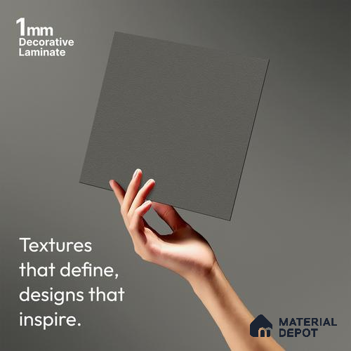 Solid Colors Look LM 01772 Storm Grey 8 ft x 4 ft Suede Finish Decorative Laminate - 1 mm | Suitable for Living Room, Kitchen, Office