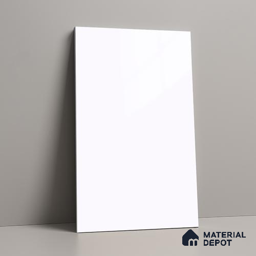 Beige Solid Colors Look LM 03030 Frosty White 8 ft x 4 ft Extra Glossy Finish Decorative Laminate - 1 mm | Suitable for Living Room, Kitchen, Office