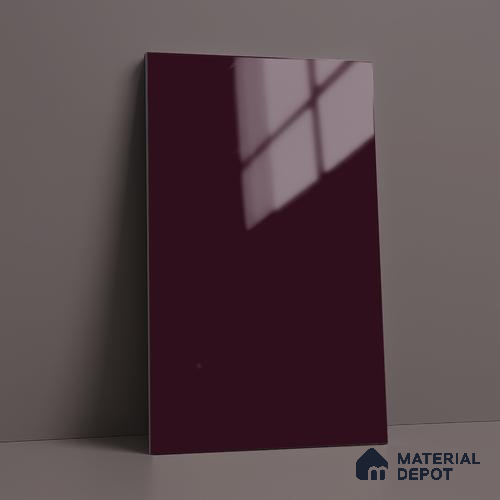 Blackcurrant Purple Solid Colors Look LM 03033 Black Current 8 ft x 4 ft Extra Glossy Finish Decorative Laminate - 1 mm | Suitable for Living Room, Kitchen, Office
