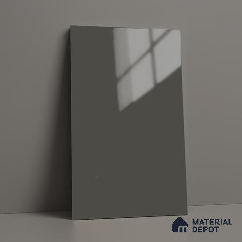 Grey Solid Colors Look LM 03035 Dark Grey 8 ft x 4 ft Extra Glossy Finish Decorative Laminate - 1 mm | Suitable for Living Room, Kitchen, Office