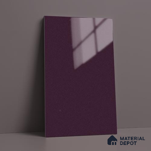 Purple Solid Colors Look LM 03038 Metallic Dark Purple 8 ft x 4 ft Metallic Glossy Finish Decorative Laminate - 1 mm | Suitable for Living Room, Kitchen, Office