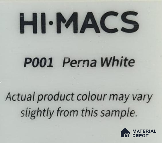 P001 Perna White 8.17 ft x 2.49 ft Bendable Acrylic Solid Surface Corian - 6 mm