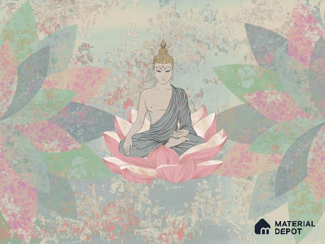 BUD - 01 | Bhuddha Series Abstract Look 40 inches Sandblast Paper (Customized Size Wallpaper)