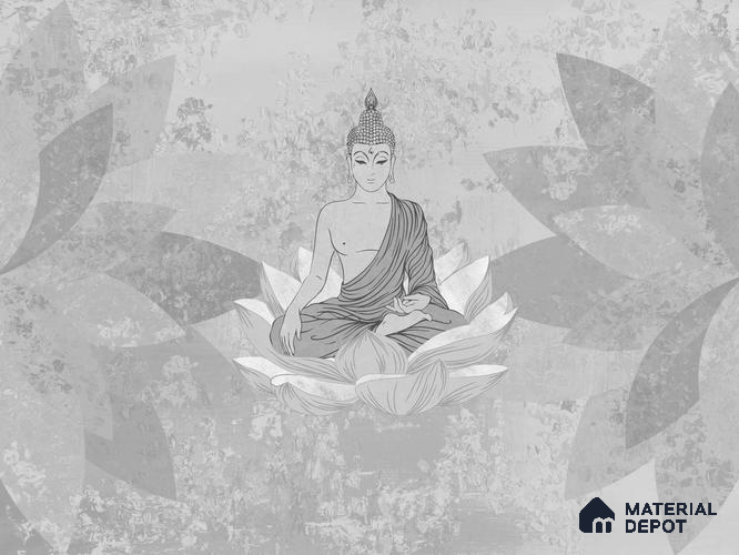 BUD - 01A | Bhuddha Series Abstract Look 50 inches Premium Paper (Customized Size Wallpaper)