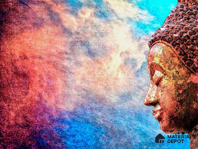 BUD - 02 | Bhuddha Series Abstract Look 40 inches Canvas Paper (Customized Size Wallpaper)