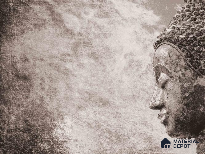 BUD - 02B | Bhuddha Series Abstract Look 40 inches Sandblast Paper (Customized Size Wallpaper)