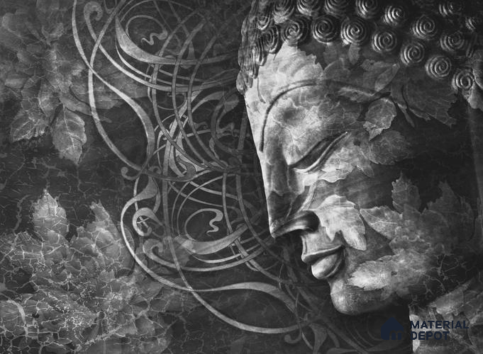 BUD - 03A | Bhuddha Series Abstract Look 40 inches Canvas Paper (Customized Size Wallpaper)