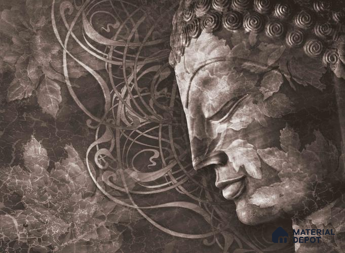 BUD - 03B | Bhuddha Series Abstract Look 50 inches Premium Paper (Customized Size Wallpaper)