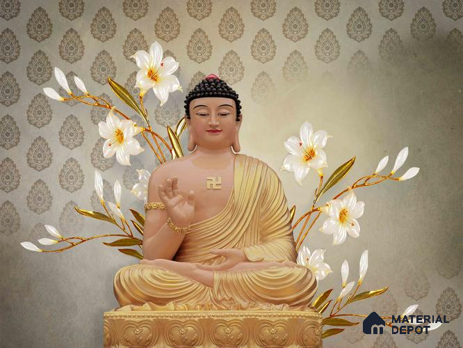 BUD - 04 | Bhuddha Series Abstract Look 50 inches Premium Paper (Customized Size Wallpaper)