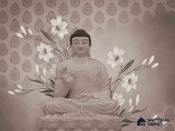 BUD - 04B | Bhuddha Series Abstract Look 40 inches Sandblast Paper (Customized Size Wallpaper)