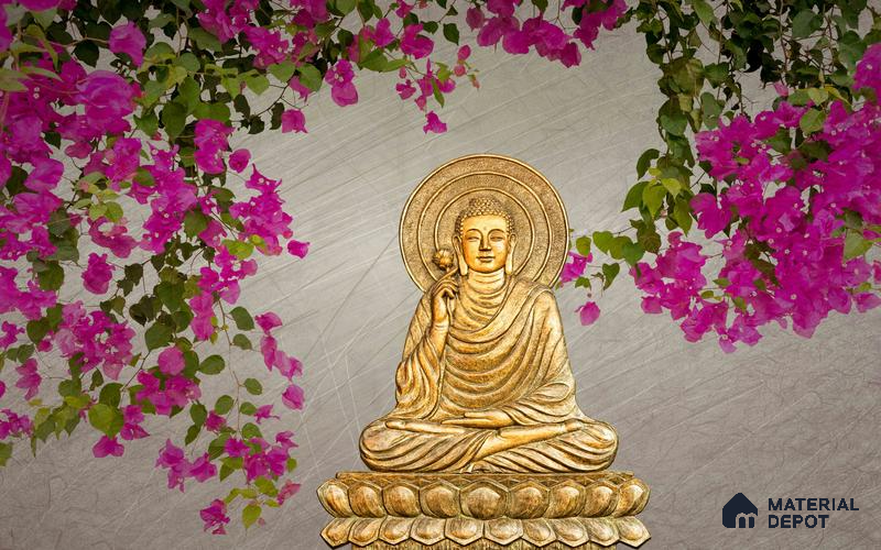 BUD - 05 | Bhuddha Series Abstract Look 40 inches Canvas Paper (Customized Size Wallpaper)