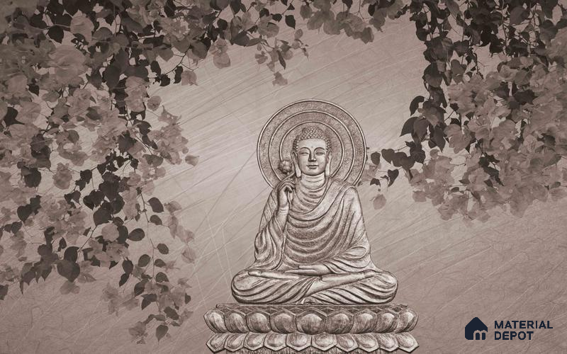 BUD - 05B | Bhuddha Series Abstract Look 40 inches Sandblast Paper (Customized Size Wallpaper)