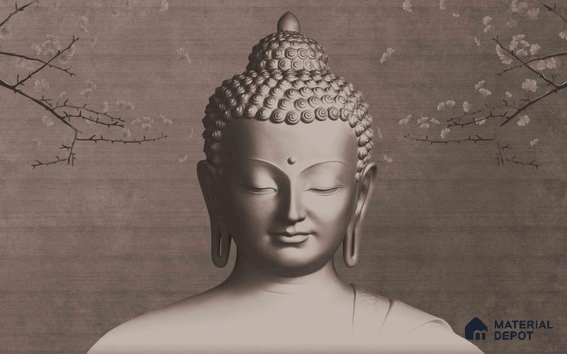 BUD - 07B | Bhuddha Series Abstract Look 40 inches Sandblast Paper (Customized Size Wallpaper)
