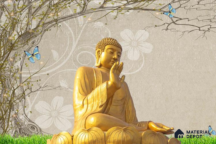 BUD - 08 | Bhuddha Series Abstract Look 40 inches Sandblast Paper (Customized Size Wallpaper)