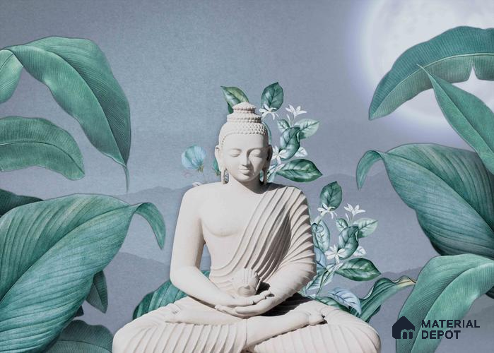BUD - 09 | Bhuddha Series Abstract Look 52 inches Economy Paper (Customized Size Wallpaper)
