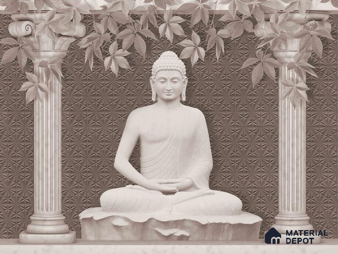 BUD - 10B | Bhuddha Series Abstract Look 40 inches Sandblast Paper (Customized Size Wallpaper)