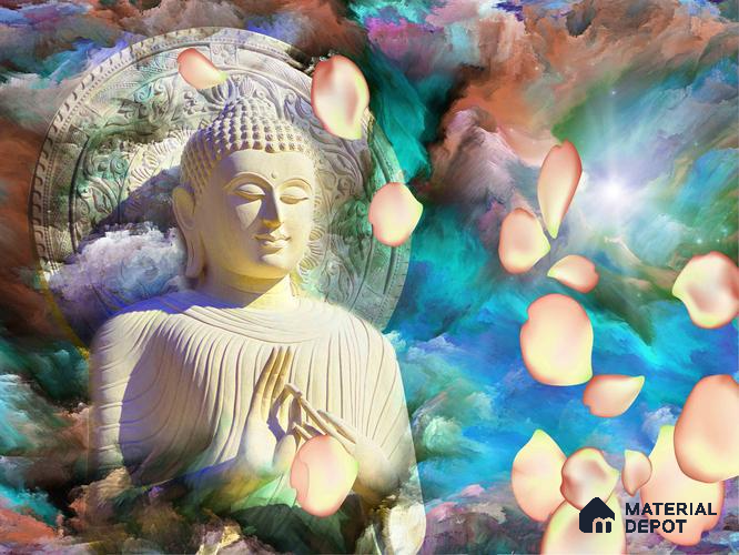 BUD - 11 | Bhuddha Series Abstract Look 50 inches Premium Paper (Customized Size Wallpaper)