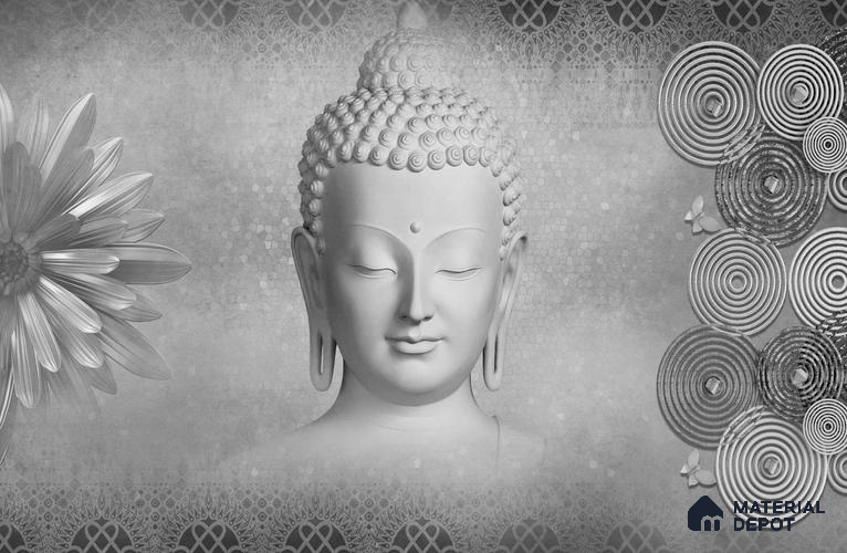BUD - 12A | Bhuddha Series Abstract Look 40 inches Sandblast Paper (Customized Size Wallpaper)