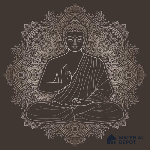 BUD - 14B | Bhuddha Series Abstract Look 40 inches Sandblast Paper (Customized Size Wallpaper)