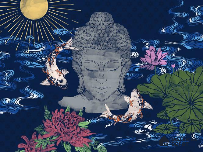 BUD - 16 | Bhuddha Series Abstract Look 50 inches Premium Paper (Customized Size Wallpaper)