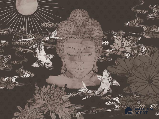BUD - 16B | Bhuddha Series Abstract Look 40 inches Sandblast Paper (Customized Size Wallpaper)
