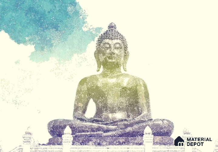 BUD - 19 | Bhuddha Series Abstract Look 40 inches Canvas Paper (Customized Size Wallpaper)