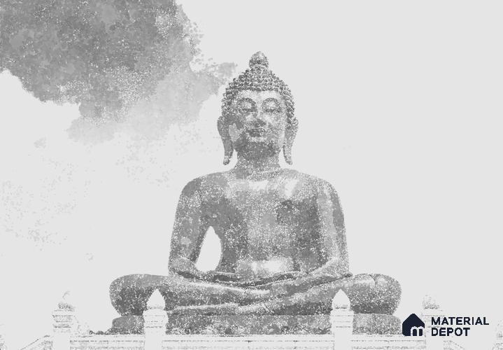 BUD - 19A | Bhuddha Series Abstract Look 40 inches Sandblast Paper (Customized Size Wallpaper)