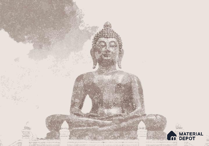 BUD - 19B | Bhuddha Series Abstract Look 40 inches Canvas Paper (Customized Size Wallpaper)